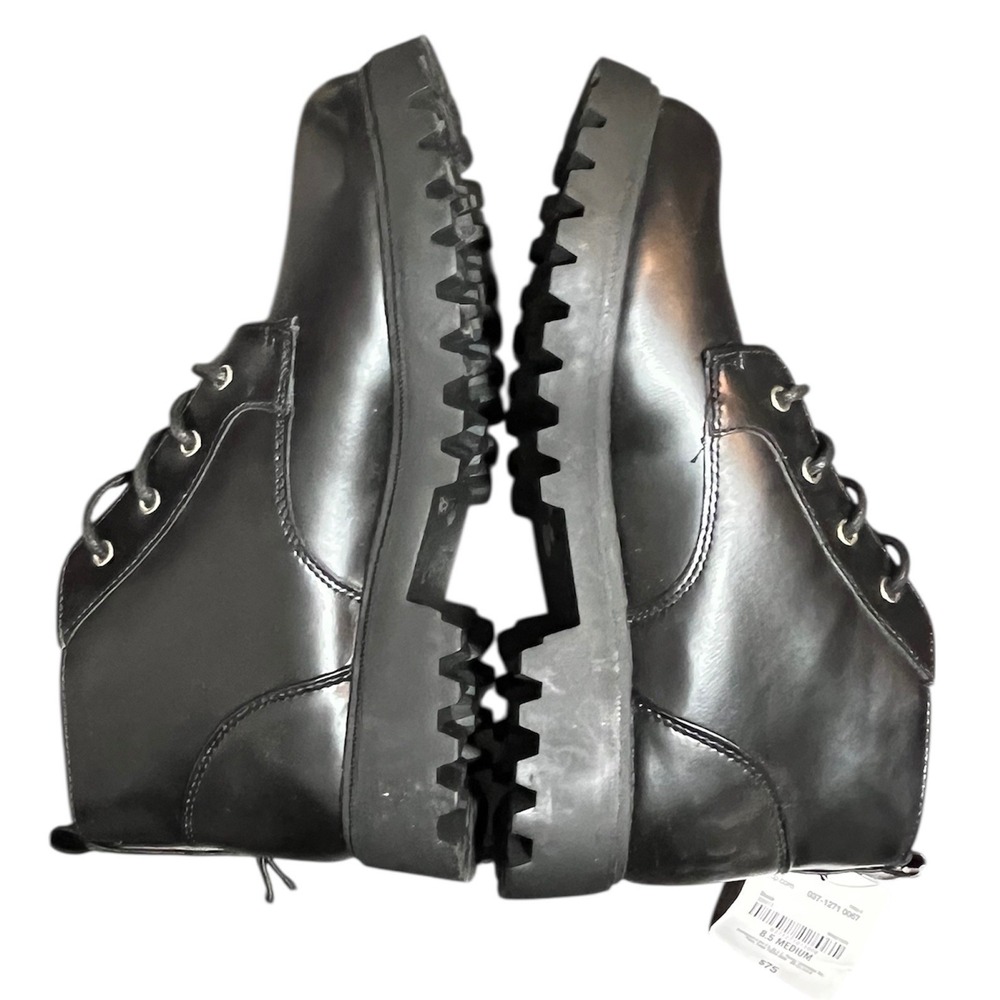 Black Combat Lug Sole Boots Size 8.5 Medium Arizona Jean Co 90's Goth  Edgy - Picture 4 of 8